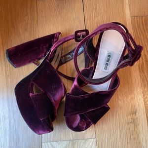 Miu Miu Velvet Platforms- Size 38 (US 8)